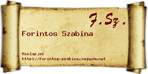 Forintos Szabina névjegykártya